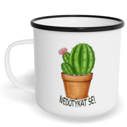 Hrnek plecháček s potiskem na míru - Nedotýkat se