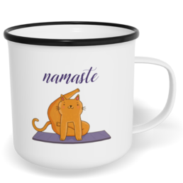 Hrnek plecháček s potiskem na míru - Namaste