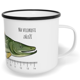 Hrnek plecháček s potiskem na míru - Na velikosti záleží