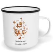 Hrnek plecháček s potiskem na míru - Motýli v břiše