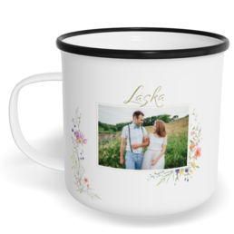 Hrnek plecháček s potiskem na míru - Minimalist meadow