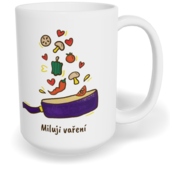 Hrnek klasický velký s vlastním potiskem - Miluji vaření