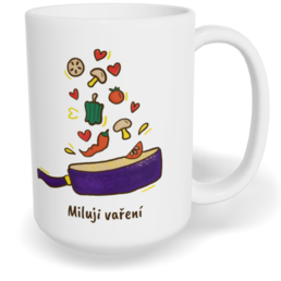 Hrnek klasický velký s vlastním potiskem - Miluji vaření