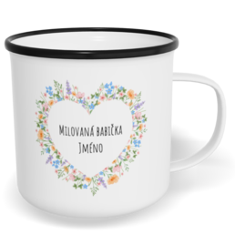 Hrnek plecháček s potiskem na míru - Milovaná babička