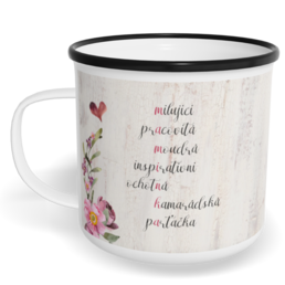Hrnek plecháček s potiskem na míru - Maminka