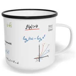 Hrnek plecháček s potiskem na míru - Matematika