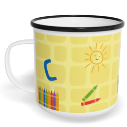 Hrnek plecháček s potiskem na míru - Abeceda