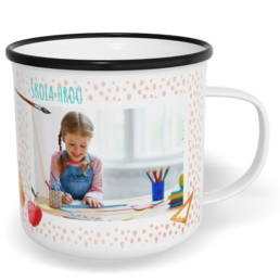 Hrnek plecháček s potiskem na míru - Aquarel school