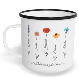 Hrnek plecháček s potiskem na míru - Babiččina zahrádka