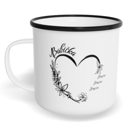 Hrnek plecháček s potiskem na míru - Babička