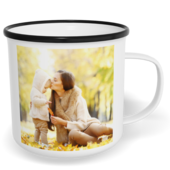 Fotohrnček plecháčik s fotkou a textom - Bílý