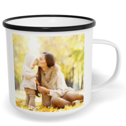 Fotohrnček plecháčik s fotkou a textom - Bílý