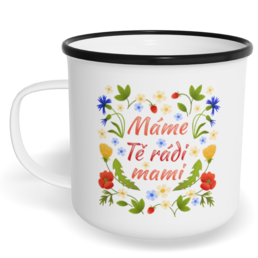 Hrnek plecháček s potiskem na míru - Máme Tě rádi, mami vol. 2