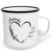 Hrnek plecháček s potiskem na míru - Máma v srdci