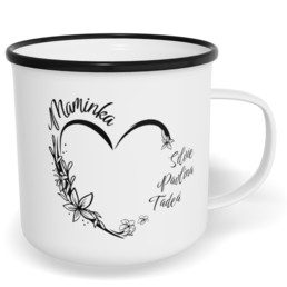 Hrnek plecháček s potiskem na míru - Máma v srdci