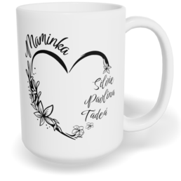 Hrnek klasický velký s vlastním potiskem - Máma v srdci