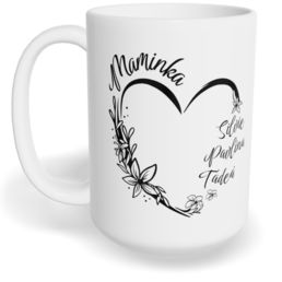 Hrnek klasický velký s vlastním potiskem - Máma v srdci