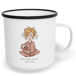 Hrnek plecháček s potiskem na míru - Máma hrdinka