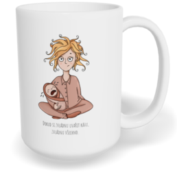 Hrnek klasický velký s vlastním potiskem - Máma hrdinka