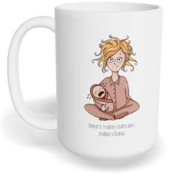 Hrnek klasický velký s vlastním potiskem - Máma hrdinka
