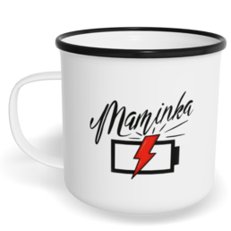 Hrnek plecháček s potiskem na míru - Máma bez energie