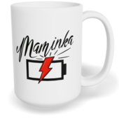 Hrnek klasický velký s vlastním potiskem - Máma bez energie