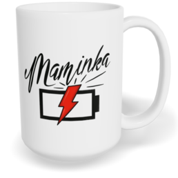 Hrnek klasický velký s vlastním potiskem - Máma bez energie