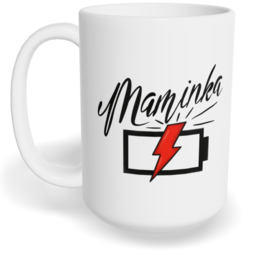 Hrnek klasický velký s vlastním potiskem - Máma bez energie