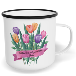 Hrnek plecháček s potiskem na míru - Mám vás rád, paní učitelko