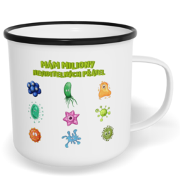 Hrnek plecháček s potiskem na míru - Mám miliony neviditelných přátel