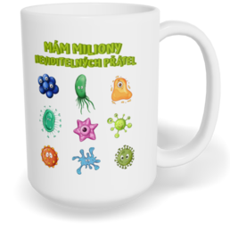 Hrnek klasický velký s vlastním potiskem - Mám miliony neviditelných přátel