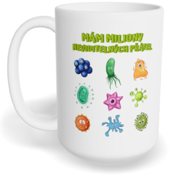 Hrnek klasický velký s vlastním potiskem - Mám miliony neviditelných přátel