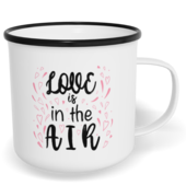 Hrnek plecháček s potiskem na míru - Love is in the air