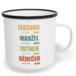 Hrnek plecháček s potiskem na míru - Legenda děda