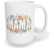 Hrnek klasický velký s vlastním potiskem - Květinová máma