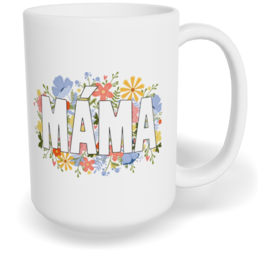 Hrnek klasický velký s vlastním potiskem - Květinová máma
