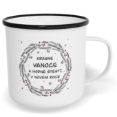 Hrnek plecháček s potiskem na míru - Krásné Vánoce