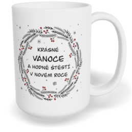 Hrnek klasický velký s vlastním potiskem - Krásné Vánoce