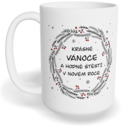 Hrnek klasický velký s vlastním potiskem - Krásné Vánoce