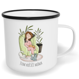 Hrnek plecháček s potiskem na míru - Kočičí máma