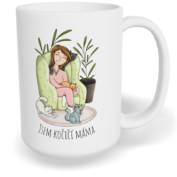Hrnek klasický velký s vlastním potiskem - Kočičí máma