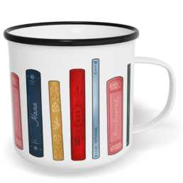 Hrnek plecháček s potiskem na míru - Knihovna