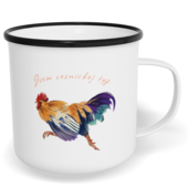 Hrnek plecháček s potiskem na míru - Jsem vesnickej typ kohout