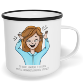 Hrnek plecháček s potiskem na míru - Jsem vedoucí žena