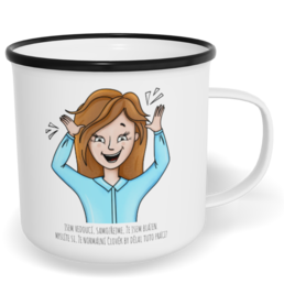 Hrnek plecháček s potiskem na míru - Jsem vedoucí žena