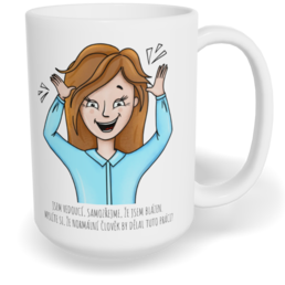 Hrnek klasický velký s vlastním potiskem - Jsem vedoucí žena