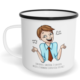 Hrnek plecháček s potiskem na míru - Jsem vedoucí muž