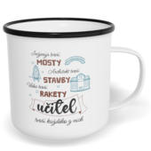 Hrnek plecháček s potiskem na míru - Jsem učitel