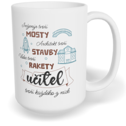 Hrnek klasický velký s vlastním potiskem - Jsem učitel