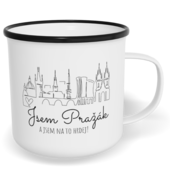 Hrnek plecháček s potiskem na míru - Jsem Pražák a jsem na to hrdej!
